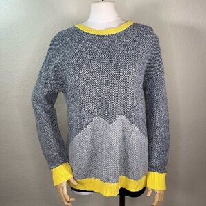 Trouve Nordstrom Cotton Mohair Blend Color Block Knit Crewneck Sweater Small EUC